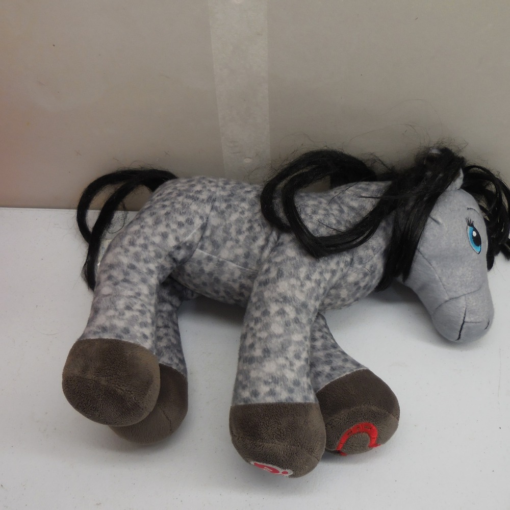 Build-A-Bear Workshop Dapple Gray Horse Plush Spotted Blue Eyes 2016 023809